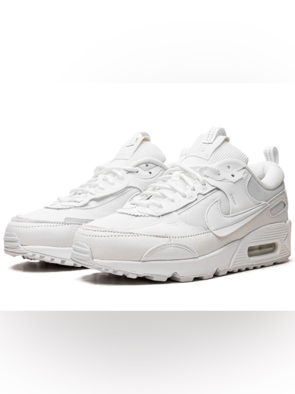 NWOB! Nike Air Max 90 Futura "Triple White" Women's Retro Sneakers Size 10